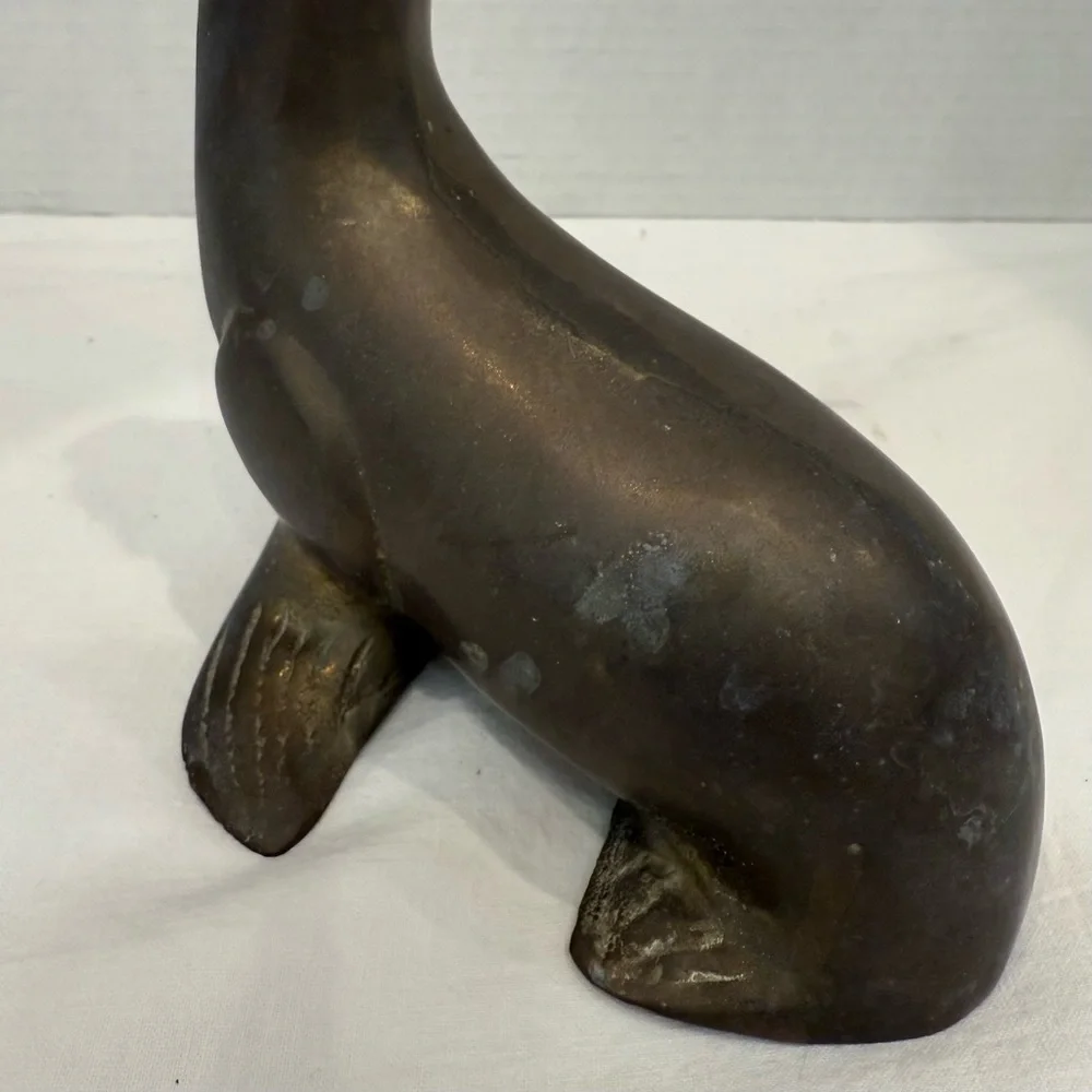 Seal Sea Lion Brass • Vintage Coastal Perfection Heavy Solid - Picture 9 of 10